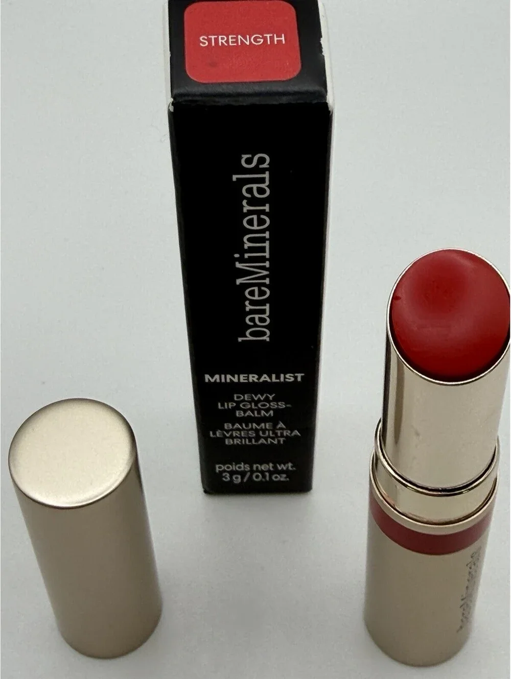 bareMinerals Mineralist Dewy Lip Gloss Balm Strength 3g 0.1oz New In Box